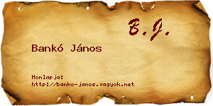 Bankó János névjegykártya