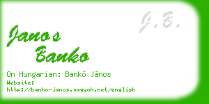janos banko business card