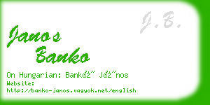 janos banko business card